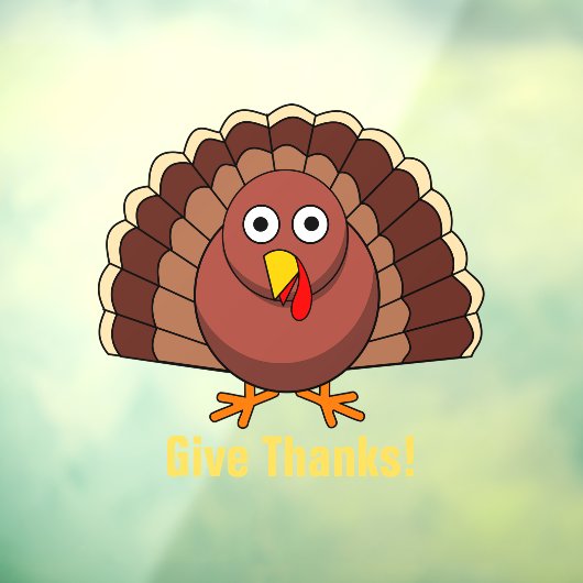 Thanksgiving Turkije Design Window Cling Raamsticker (Vel 3)