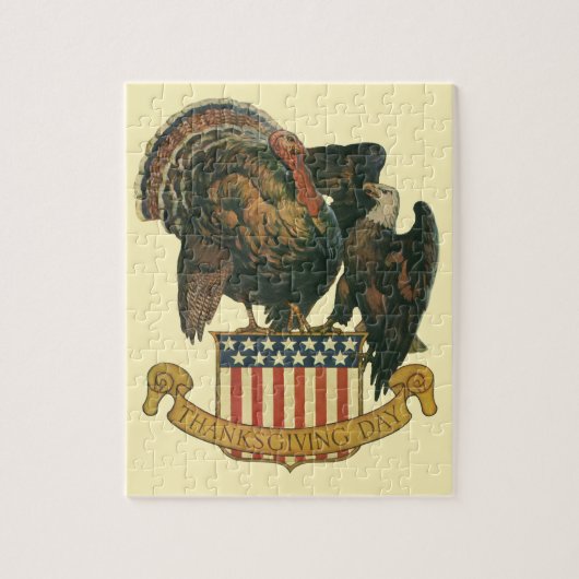  Thanksgiving Turkije, Eagle, Amerikaanse vlag Legpuzzel (Verticaal)