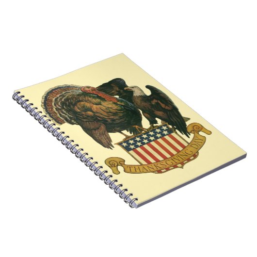 Thanksgiving Turkije, Eagle, Amerikaanse vlag Notitieboek (Rechterzijde)
