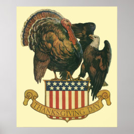 Thanksgiving Turkije, Eagle, Amerikaanse vlag Poster