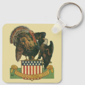  Thanksgiving Turkije, Eagle, Amerikaanse vlag Sleutelhanger (Achterkant)