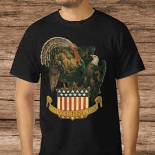  Thanksgiving Turkije, Eagle, Amerikaanse vlag T-shirt