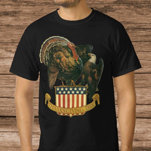  Thanksgiving Turkije, Eagle, Amerikaanse vlag T-shirt