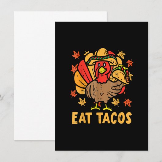 Thanksgiving Turkije eet tacos Funny boys Kinder t Kaart (Voorkant / Achterkant)