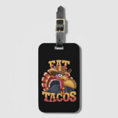 Thanksgiving Turkije Eet tacos Funny Mexican Bagagelabel (Voorkant (verticaal))