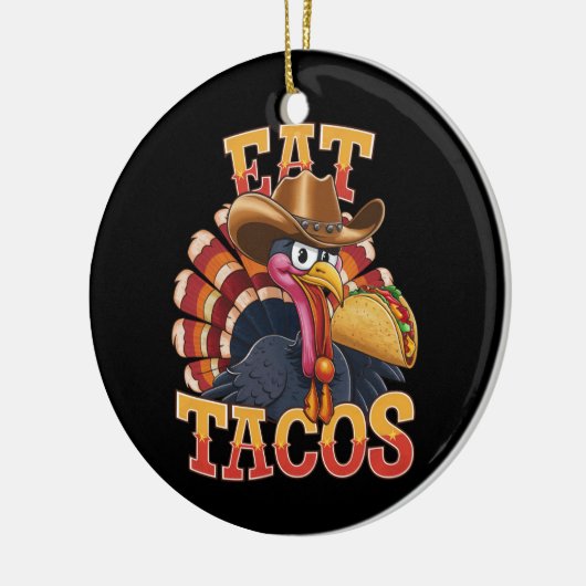 Thanksgiving Turkije Eet tacos Funny Mexican Keramisch Ornament (Links)