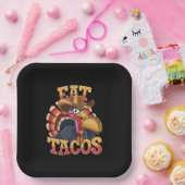 Thanksgiving Turkije Eet tacos Funny Mexican Papieren Bordje (Feest)