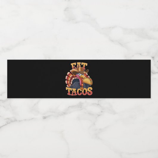 Thanksgiving Turkije Eet tacos Funny Mexican Waterfles Etiket (Enkel label)