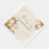 Thanksgiving Turkije Elegant Greenery Foliage Servet (Hoek)