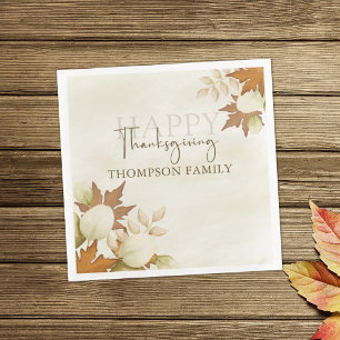 Thanksgiving Turkije Elegant Greenery Foliage Servet