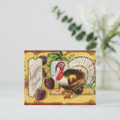 Thanksgiving Turkije en Blackberry's Feestdagenkaart (Staand voorkant)