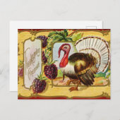 Thanksgiving Turkije en Blackberry's Feestdagenkaart (Voorkant / Achterkant)