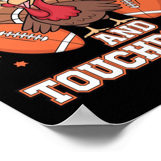 Thanksgiving Turkije en de "Touchdowns Football Ma Poster (Hoek)