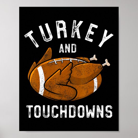 Thanksgiving Turkije en de "Touchdowns Football Ma Poster (Voorkant)