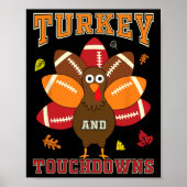 Thanksgiving Turkije en de "Touchdowns Football Ma Poster (Voorkant)