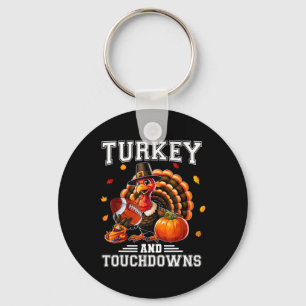 Thanksgiving Turkije en de "Touchdowns Football Ma Sleutelhanger