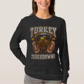 Thanksgiving Turkije en de "Touchdowns Football Ma T-shirt (Voorkant)