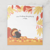 Thanksgiving Turkije en Fall Leaves Place Card Plaatskaartje (Buitenkant ongevouwen)