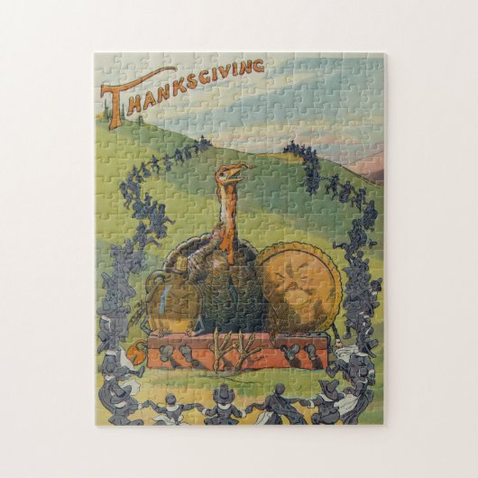 Thanksgiving Turkije en feestelijke feestdag Legpuzzel (Verticaal)