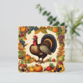 Thanksgiving Turkije en fruitoogst Kaart (Staand voorkant)