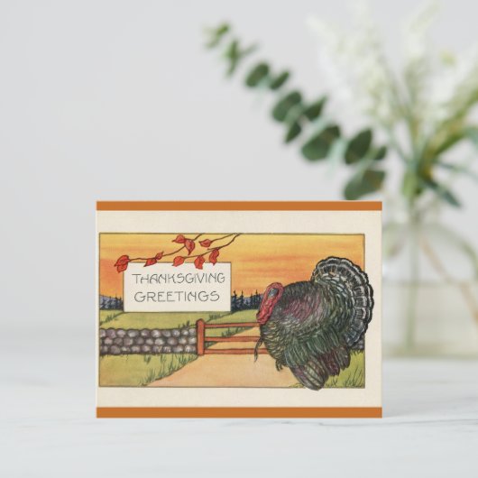  Thanksgiving Turkije en Gate Greetings Briefkaart (Staand voorkant)