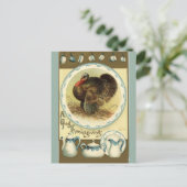  Thanksgiving Turkije en gerechten Briefkaart (Staand voorkant)