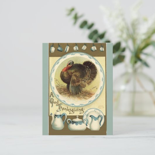  Thanksgiving Turkije en gerechten Briefkaart (Staand voorkant)