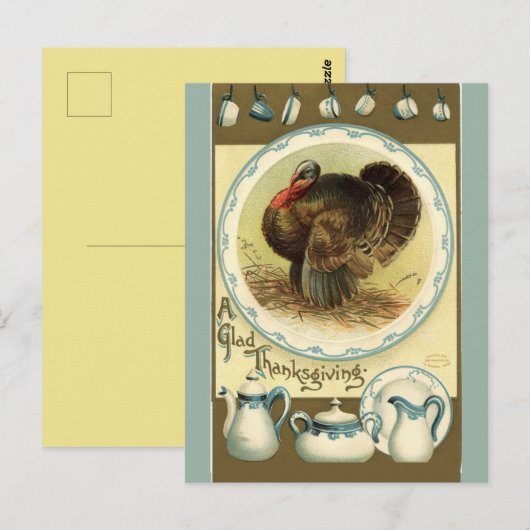 Thanksgiving Turkije en gerechten Briefkaart (Voorkant / Achterkant)