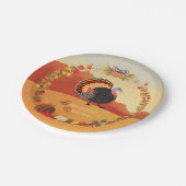 Thanksgiving Turkije en Herfst Harvest Papieren Bordje (Gekanteld)