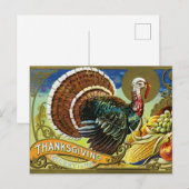 Thanksgiving Turkije en Herfst Oogst Feestdagenkaart (Voorkant / Achterkant)
