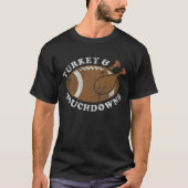 Thanksgiving Turkije en het Football van de Touchd T-shirt (Voorkant)