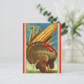  Thanksgiving Turkije en Korn Briefkaart (Staand voorkant)