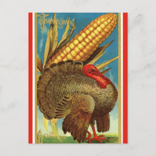 Thanksgiving Turkije en Korn Briefkaart