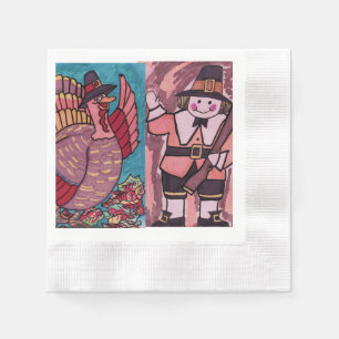 THANKSGIVING TURKIJE EN luiers VAN PILGRAM Servet