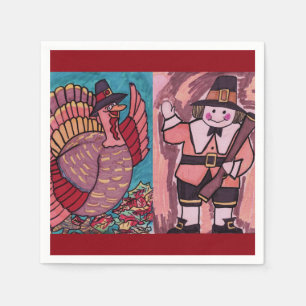 THANKSGIVING TURKIJE EN luiers VAN PILGRAM Servetten
