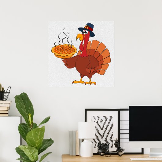 Thanksgiving Turkije en Pie Poster (Thuiskantoor)