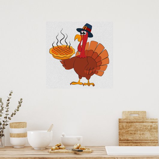 Thanksgiving Turkije en Pie Poster (Keuken)
