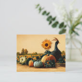 Thanksgiving Turkije en pompoenen Briefkaart (Staand voorkant)