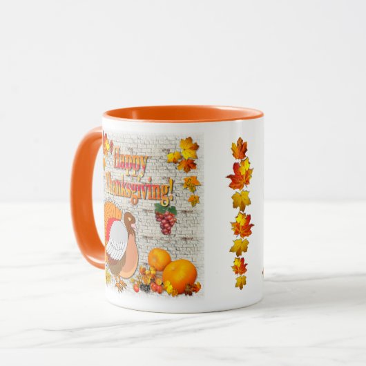 Thanksgiving Turkije en pompoenen Mok (Voorkant links)