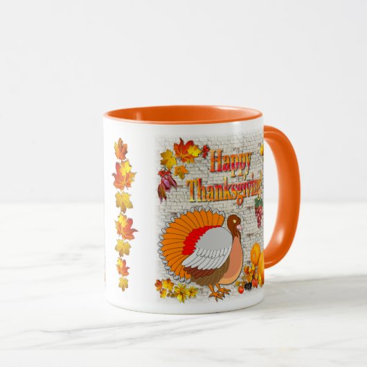 Thanksgiving Turkije en pompoenen Mok (Voorkant rechts)