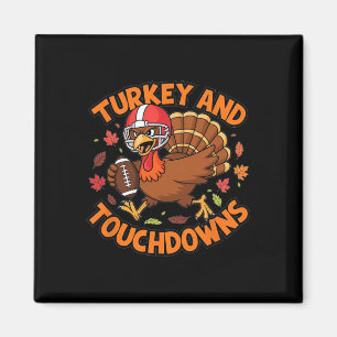 Thanksgiving Turkije en Touchdowns Football Fan de Magneet