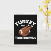 Thanksgiving  Turkije en " Touchdowns Football Man Kaart (Gele Bloem)