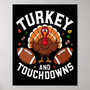 Thanksgiving Turkije en touchdowns Football ontwer Poster