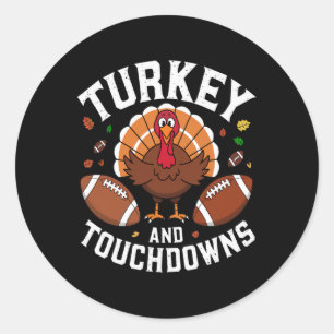 Thanksgiving Turkije en touchdowns Football ontwer Ronde Sticker