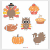 Thanksgiving Turkije en Trimmings Stickers (Vel)