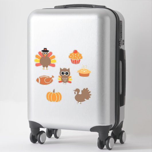 Thanksgiving Turkije en Trimmings Stickers (Koffer)
