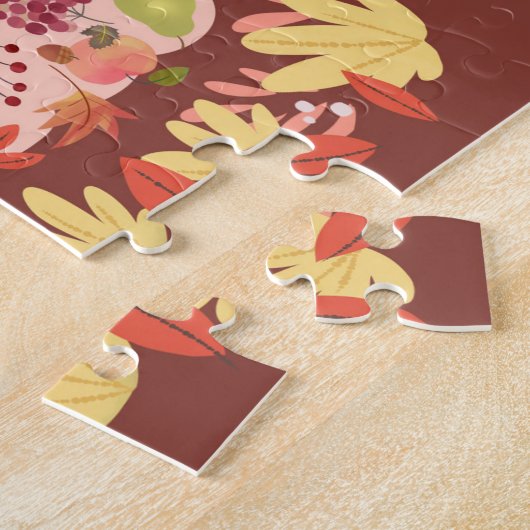 Thanksgiving Turkije en val Leaves Legpuzzel (Zijkant)