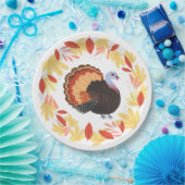 Thanksgiving Turkije en val Leaves Papieren Bordje (Feest)