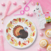 Thanksgiving Turkije en val Leaves Papieren Bordje (Feest)