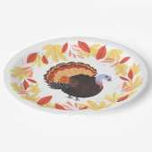 Thanksgiving Turkije en val Leaves Papieren Bordje (Gekanteld)